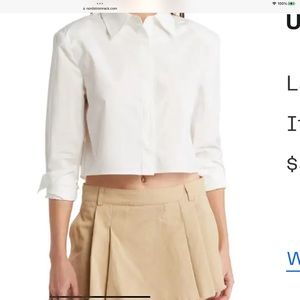 Elodie Poplin Crop Button Up Shirt size L